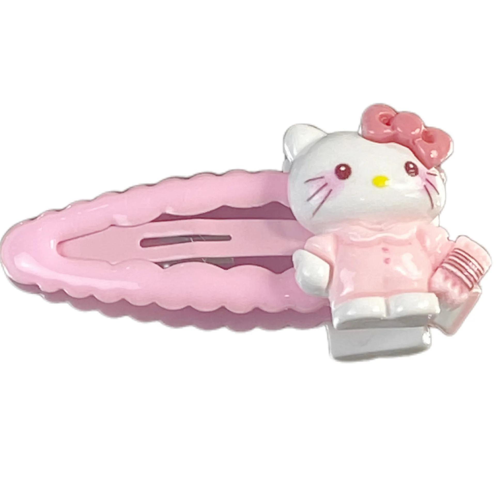 Kawaii Sanrio Roze Cartoon Hello Kitty Bb Clip Sweet All-Match Girly Heart Pony Clip Zachte Ontkiemde Clip Haar Accessoire Cadeau