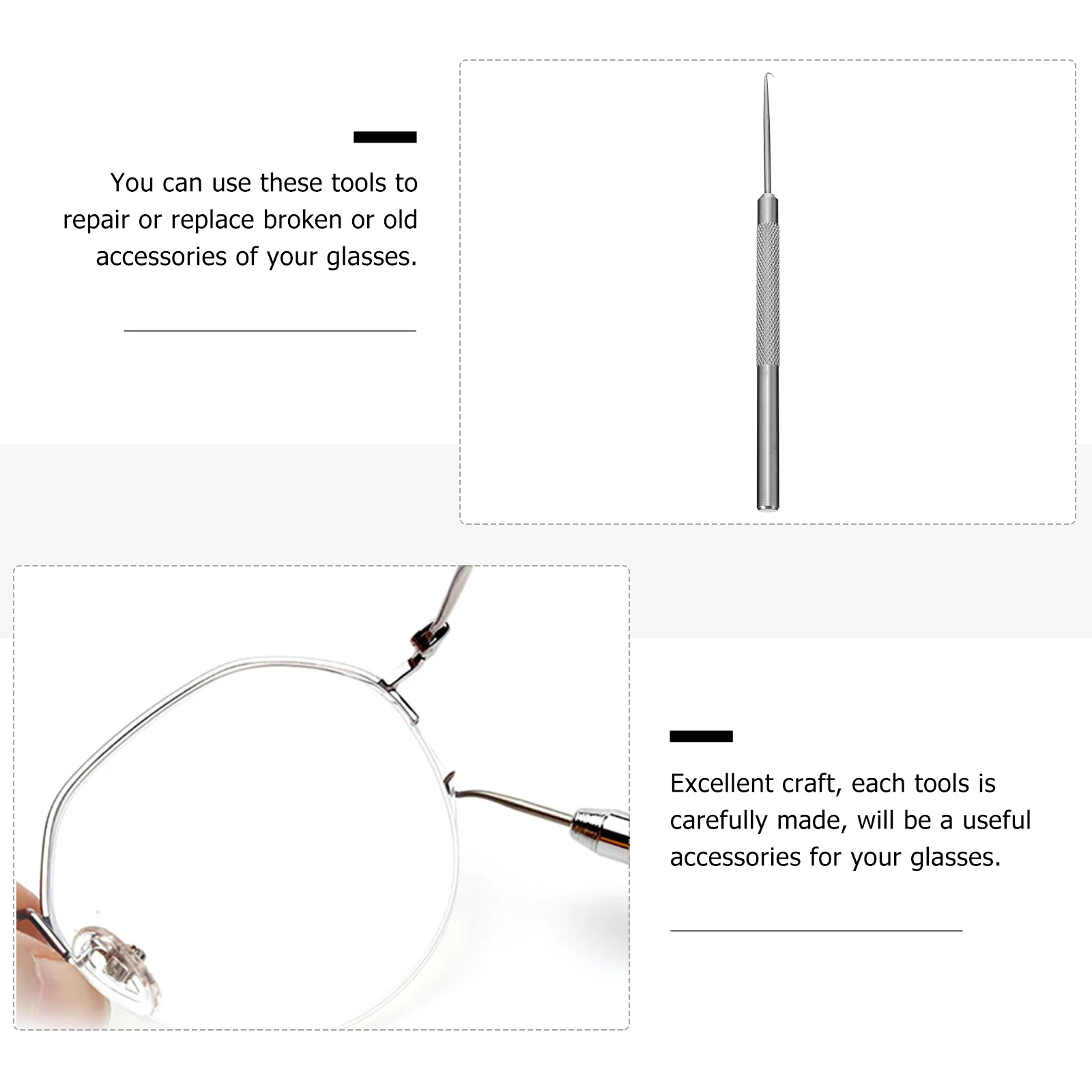 

Glasses Repair Hook High Quality Eyeglass Repair Tool Precision Crafted Thread Drawing Hook for Frame Fixing DIY Eyewear