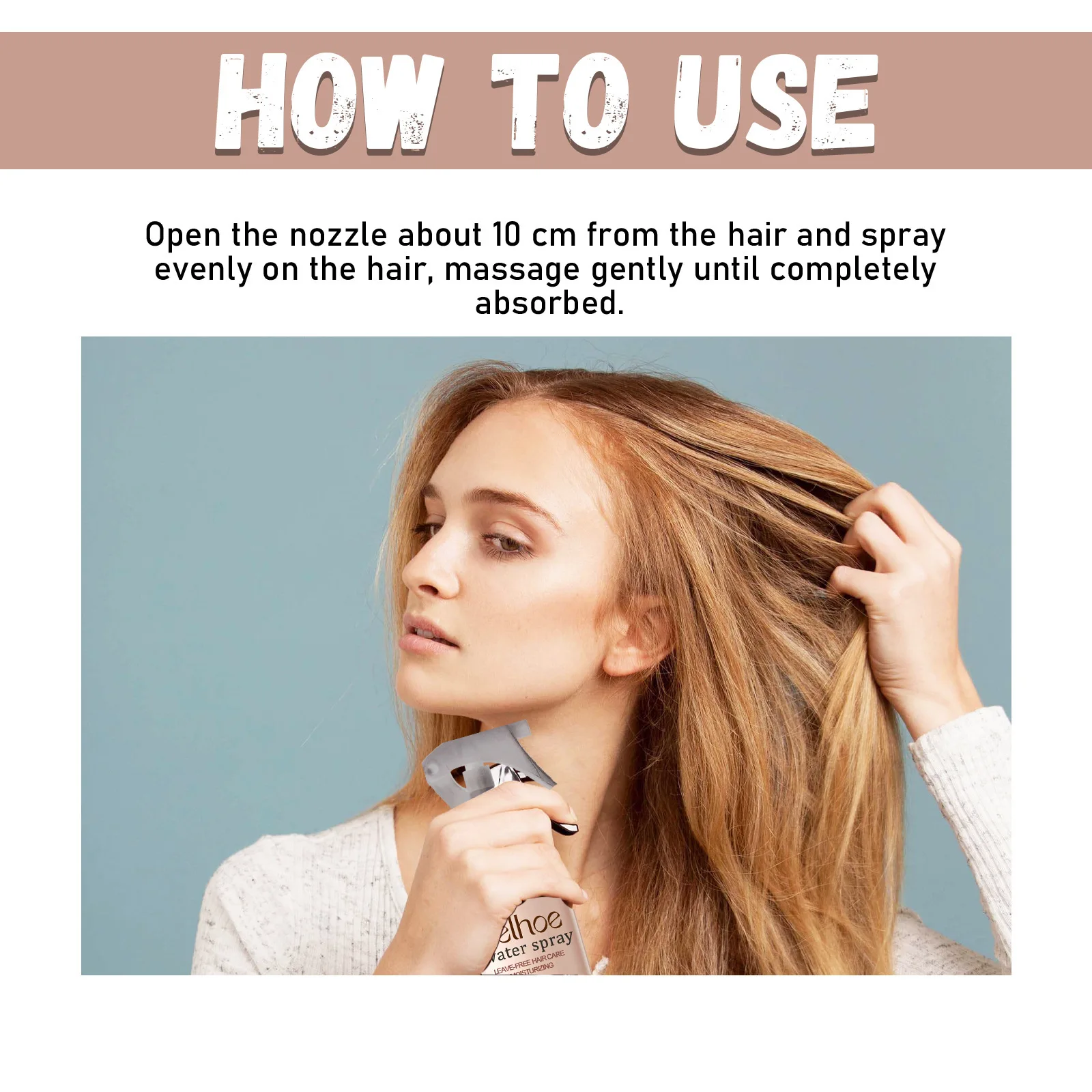 EELHOE wygładzający Spray wodny przeciw utrata włosów wzmacnia korzeń włosów, leczenie skóry głowy odżywiają suchą zniszczone włosy produkt do pielęgnacji naprawą