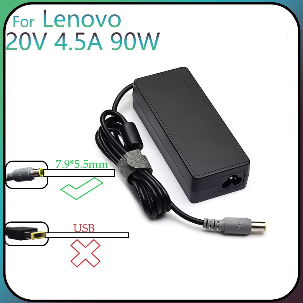 

20V 4.5A 90W 7.9*5.5mm 8 pin AC Laptop Adapter For Lenovo T6 R6 Z6 X6 X200 X300 3000 C100 T60 E125 E430 E530 E4 Notebook Charger
