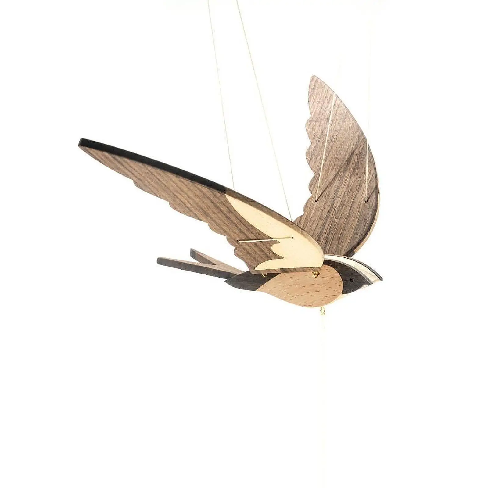 Flying Swallow Wind Chime Wooden Hanging Ornament DIY Lightweight Home Decor Creative for Dorm Home Living Room Balcony