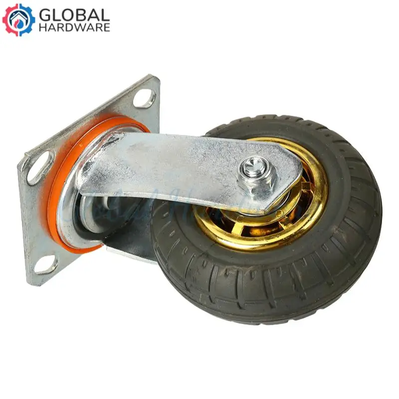 

Universal & Directional Heavy Silent Rubber Casters (5Inch) with Brake – Ideal for Handcart Small Trailer Pulley