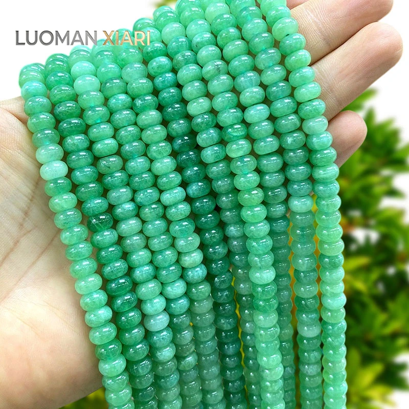 Wheels 5x8mm Natural Stone Australian Jade Chalcedony Loose Spacer Beads for Jewelry Making Diy Bracelets Charms Accessories