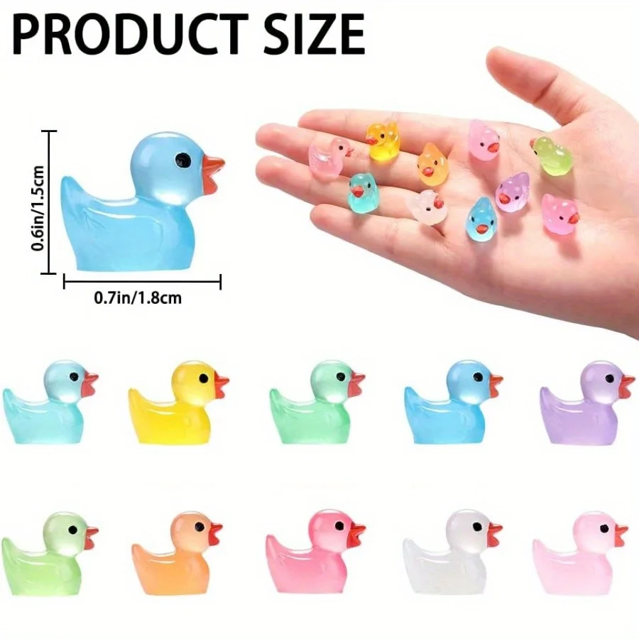 البط المضيء الصغير، ديكورات يدوية إبداعية من الراتنج اللطيف، هدايا حفلات الأعياد، هدايا عيد الميلاد، ديكورات داخلية #2