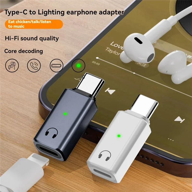 

High Quality-Headphone Cable Converter USB C Male To 8-Pin Female Audio Adapter For Iphone 15, Ipad Type C Mobile Phone