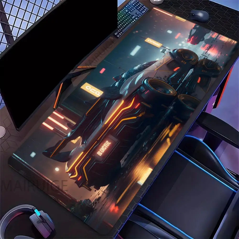 

Неоновый спортивный автомобильный коврик для мыши, большой коврик для компьютерной офисной игровой настольный коврик XXL, резиновые противоскользящие коврики для клавиатуры с прошитыми краями, длинные настольные коврики