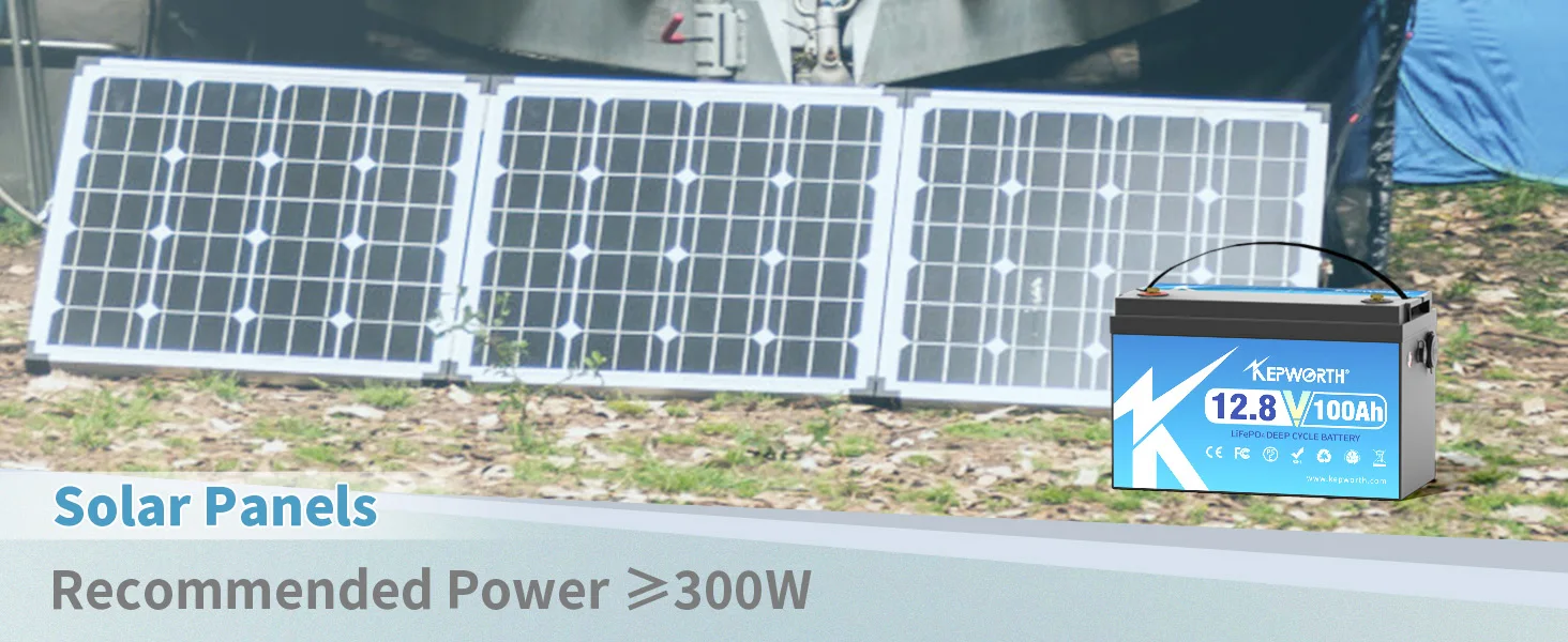 KEPWORTH 12V 100Ah LiFePO4 Batterie mit eingebautem 100A verbessertem BMS Lithium-Akku für Wohnmobile, Golfcarts, Offroad-Fahrzeuge und Off-Grid-Anwendungen. – Detail 3