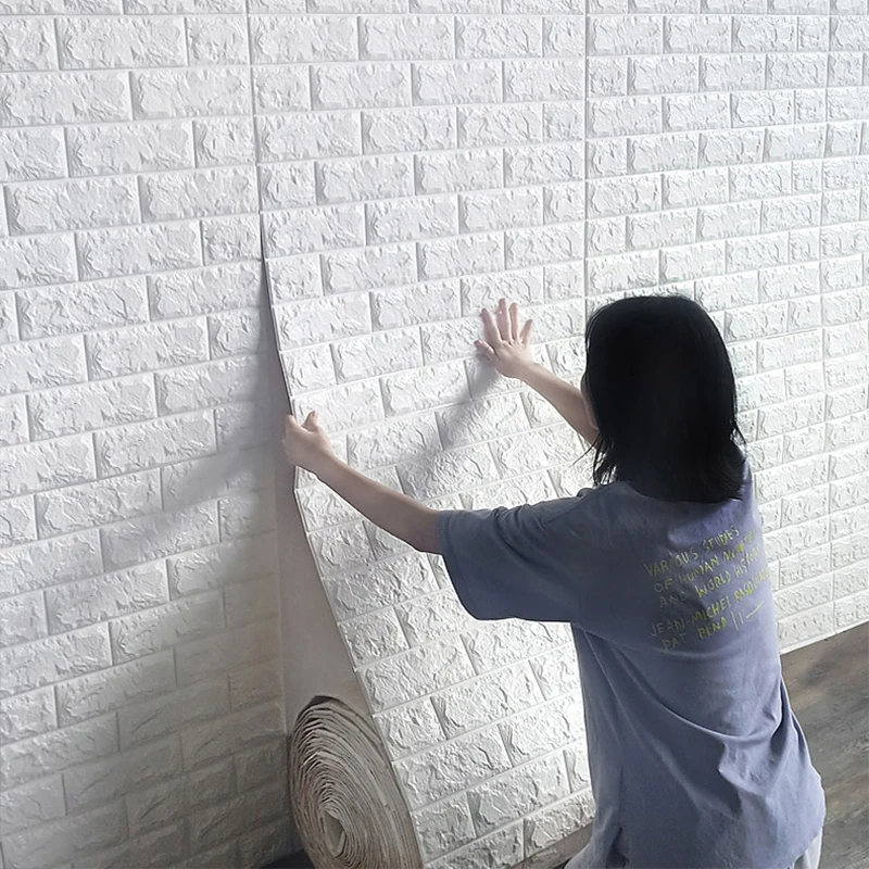 3D Wall Sticker Imitation Brick Bedroom Home Decor Waterproof Self-adhesive DIY Wallpaper for Living Room TV Backdrop Decor