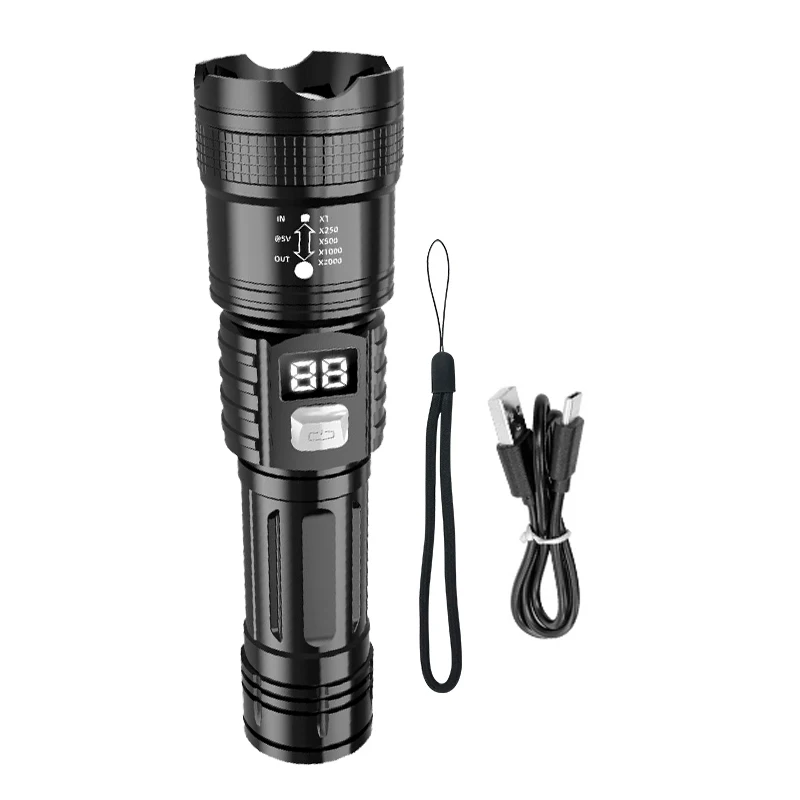 Latest High Power Led Flashlights XHP70 Waterproof IPX6 Rechargeable Led Flashlight Outdoor Torch Light Rechargeable Powerful