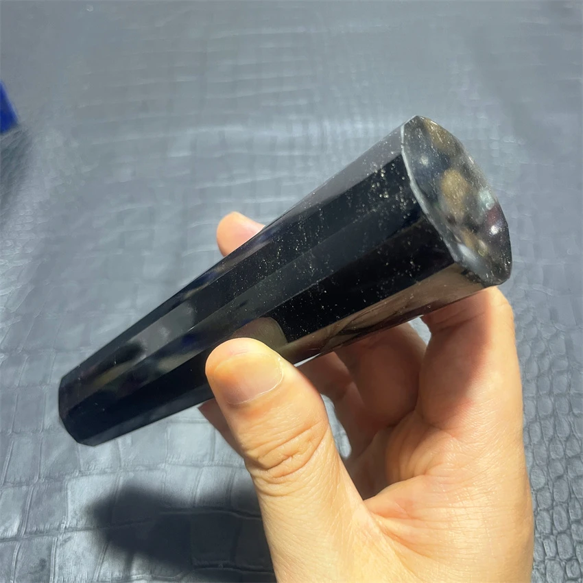 15-sided  Natural  Obsidian wand point treatment timely fashion gift magnetic field aggregation and vertex