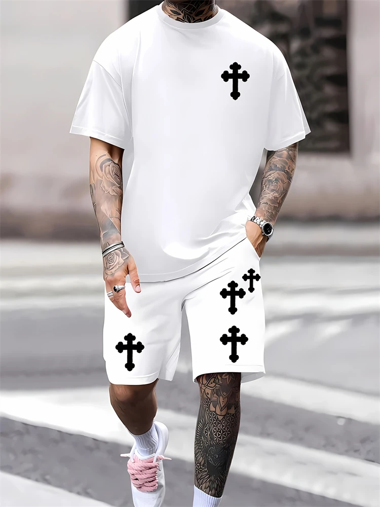 2026 Summer New Arrival Men's Suit Stylish Hip-Hop Style Short-Sleeve Comfortable Fashion Wear Plus Size Athletic Quick-Dry Set