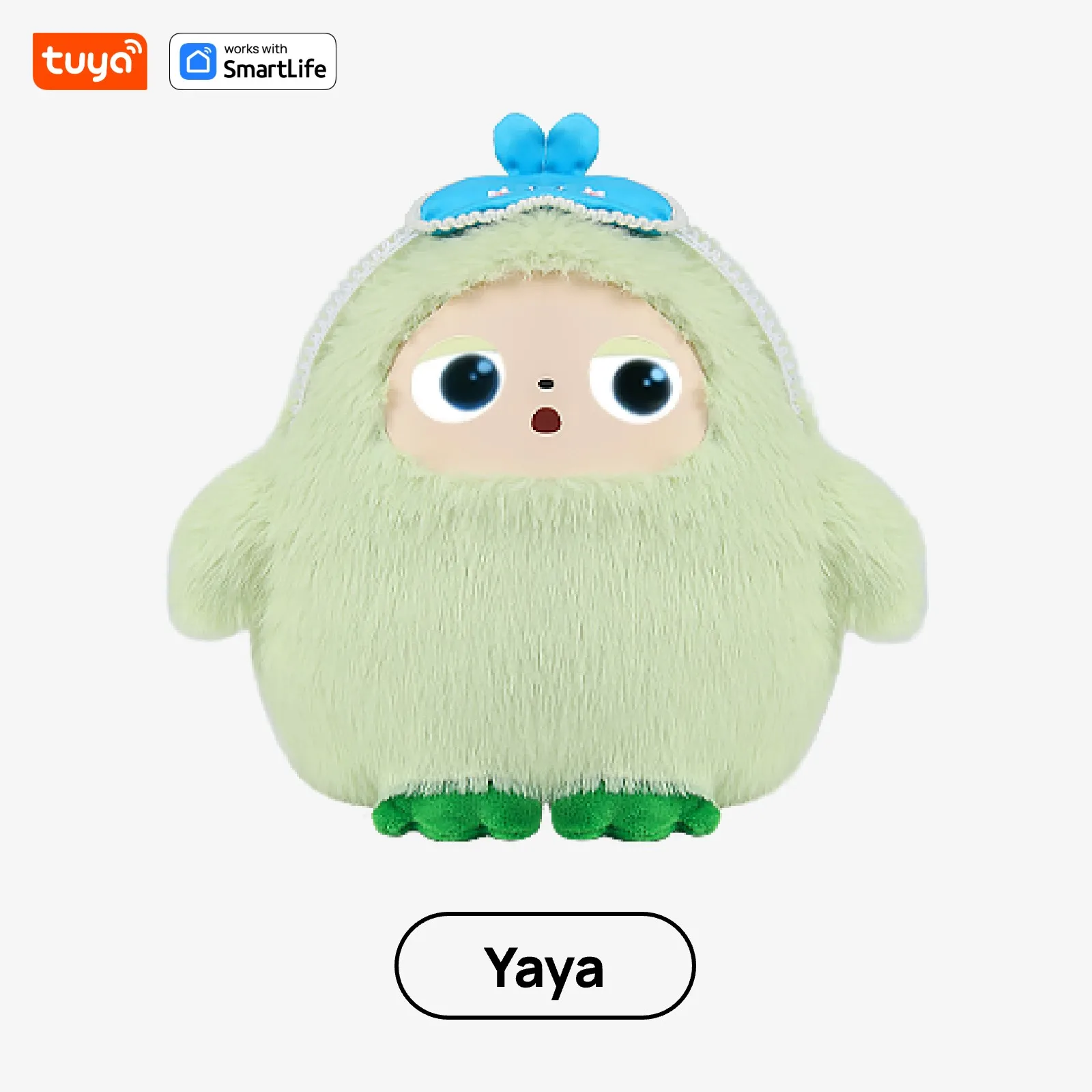 Yaya-AI Plush Robot w/Smart Voice&LED Eyes, Interactive Companion Toy w/Tuya App Control, USB Rechargeable E-Pet - Mint Green - Image 5