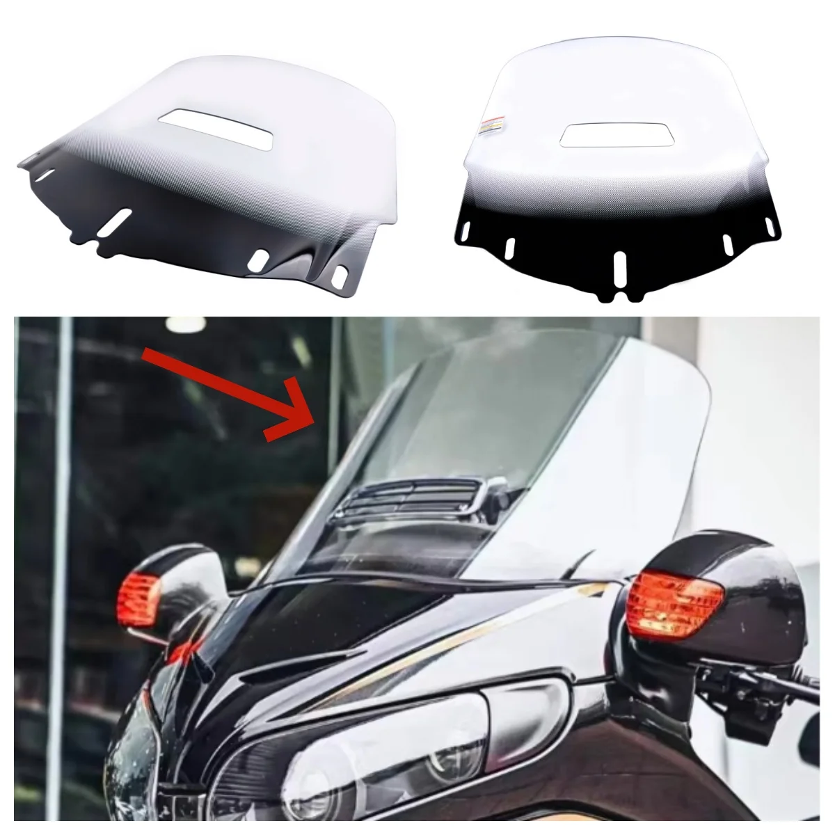 Motorcycle Windshield Sport Shield Hollow Style For Honda Gold Wing GL1800 2001-2017 25 Size Wind Deflector PC Spoiler Baffle