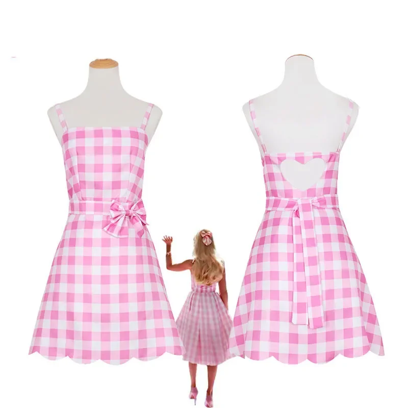 2023 Movie Margot Robbie's Barbe Costume Hot Starry Pink Top and Pants Barbe Set for Women Ladies Halloween Costumes