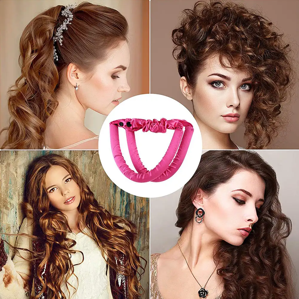 Heatless Hair Curler Curly Hair No Heat Curly Hair Products Satin Rubber Headband Overnight Hair Styling Tools boucleur cheveux