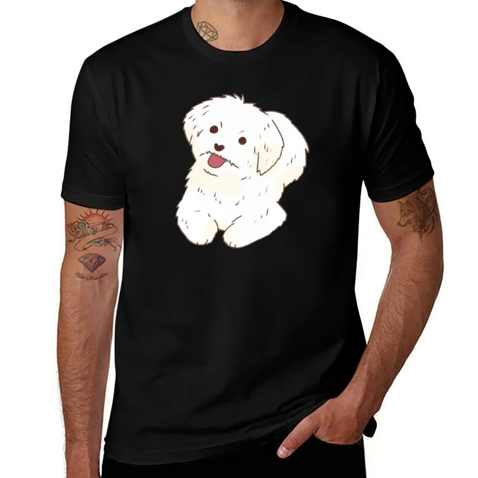 

Maltese illustration T-Shirt funny costumes fashion shirts mens graphic t-shirts big and tall