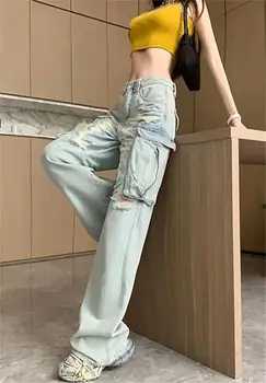 10 best sales Calça jeans com fivela falsa - №6