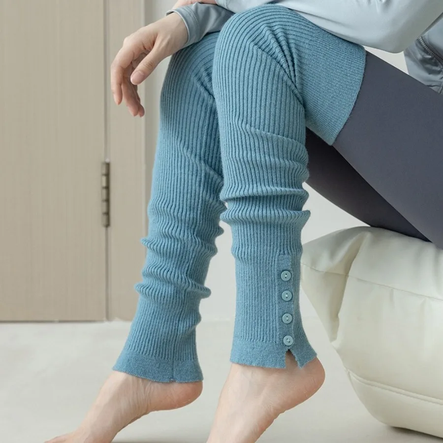 New Women's Wool Leg Warmers Knee High Slouchy Ballet Socks with Button Detail for Dance Yoga Fitness Fall Winter Solid Color​