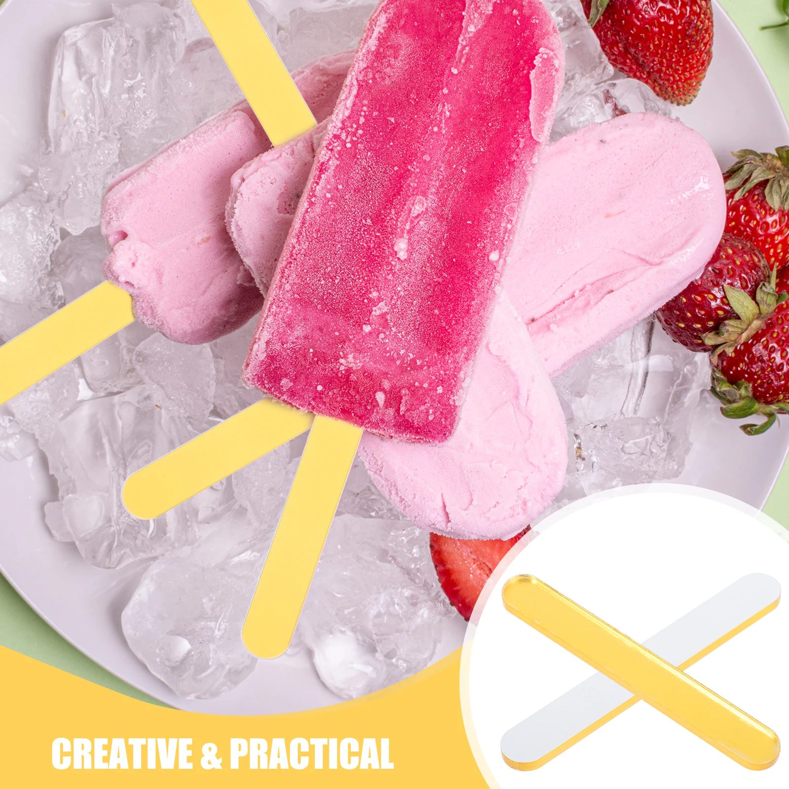 30 Pcs Popsicles Ice Craft Making Cream Craft Sticks Popsicles Diy Stick Making Diy Acrylic Sticks Safe Portable