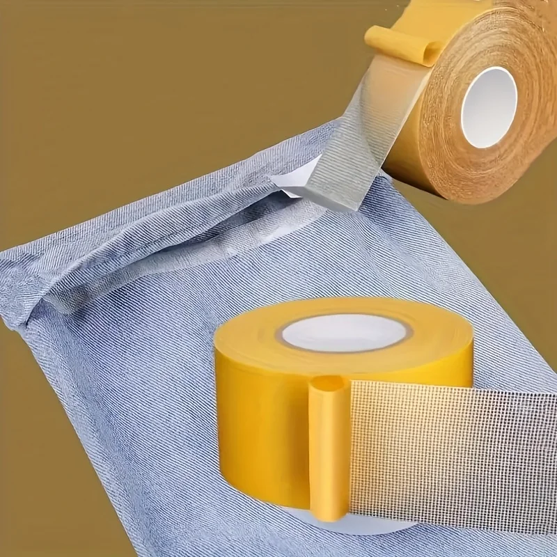 4 Rollos de Cinta Adhesiva Fuerte para Tela, Sin Necesidad de Cortar, Adhesivo de Fijación sin Costuras para Ropa