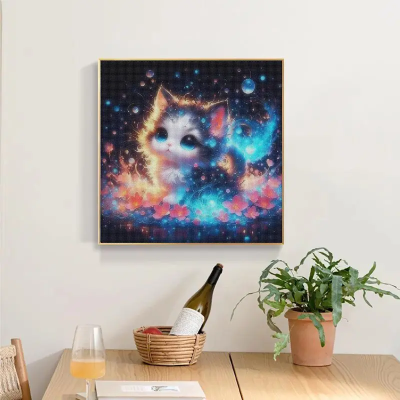 

GATYZTORY 5D Diamond Embroidery Cat Anmal Cross Stitch Kit Full Square Round Diamond Painting Mosaic Handmade Gift Home Decor