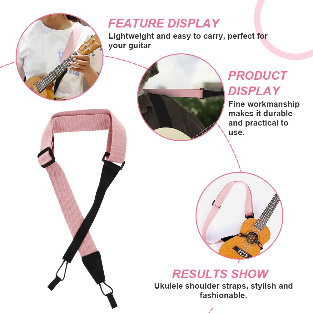 Guitar Strap Ukulele Musical Instrument Accessory Durable Simple Creative Supply Pink Shoulder Belt