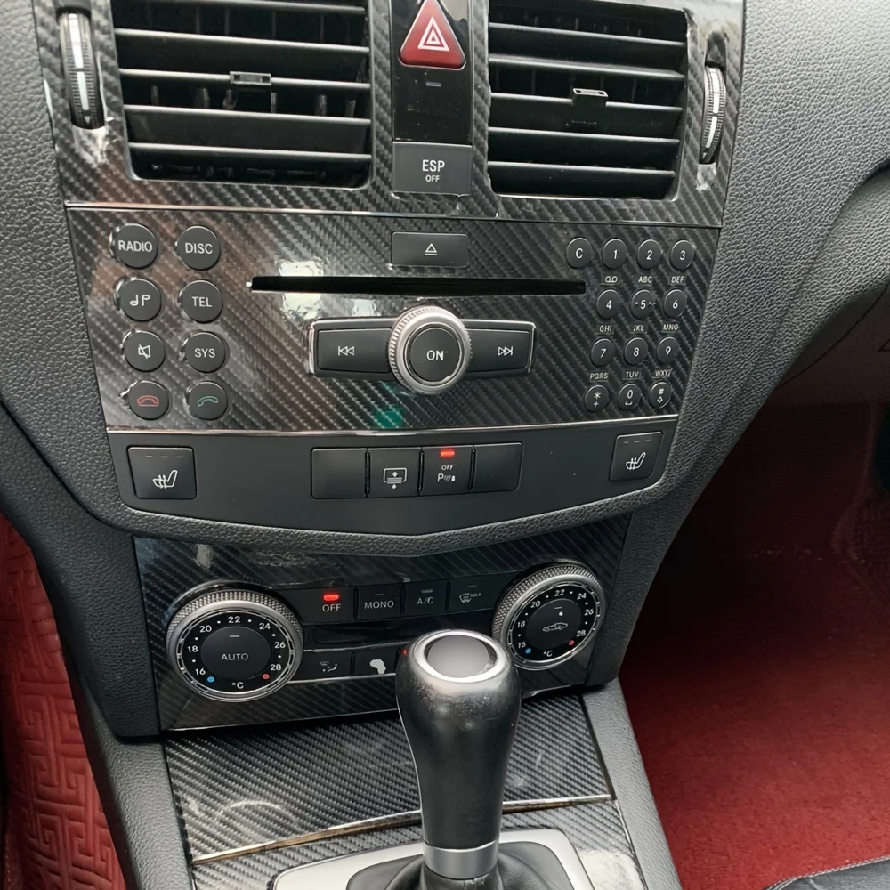 

for Mercedes Benz C Class W204 2007-2010 Interior Control Panel Door Handle Carbon Fiber Stickers Decals Car styling Accessorie