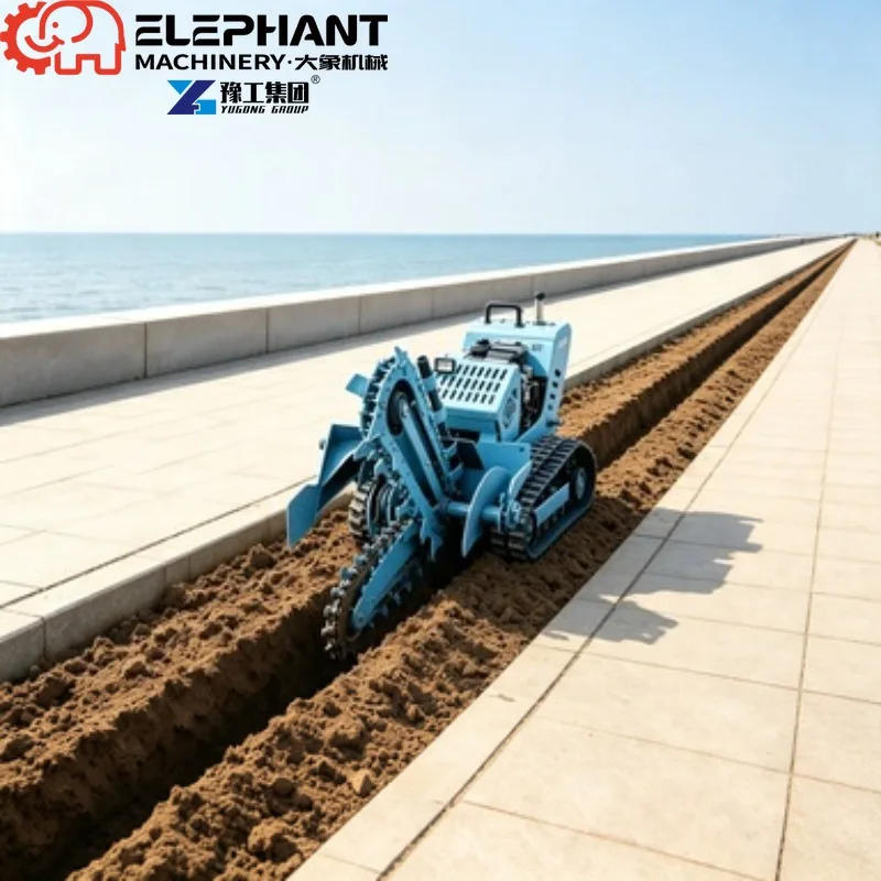 Tracked Trencher, Compact Mini Farmland Trencher Heavy-Duty Digger For Farm Fertilizer Groove Digging