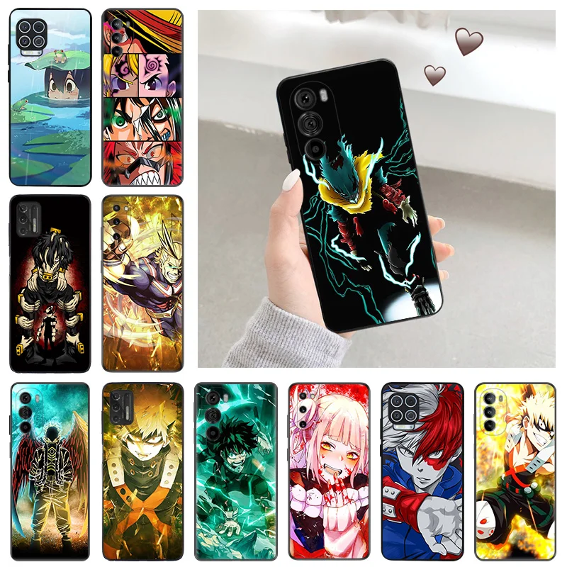 Silicone Soft Phone Case for Motorola G51 G9 Power G73 G30 G31 G50 G51 G60 G71 5G G22 G32 G52 G72 Cartoon Hero Academia Cover