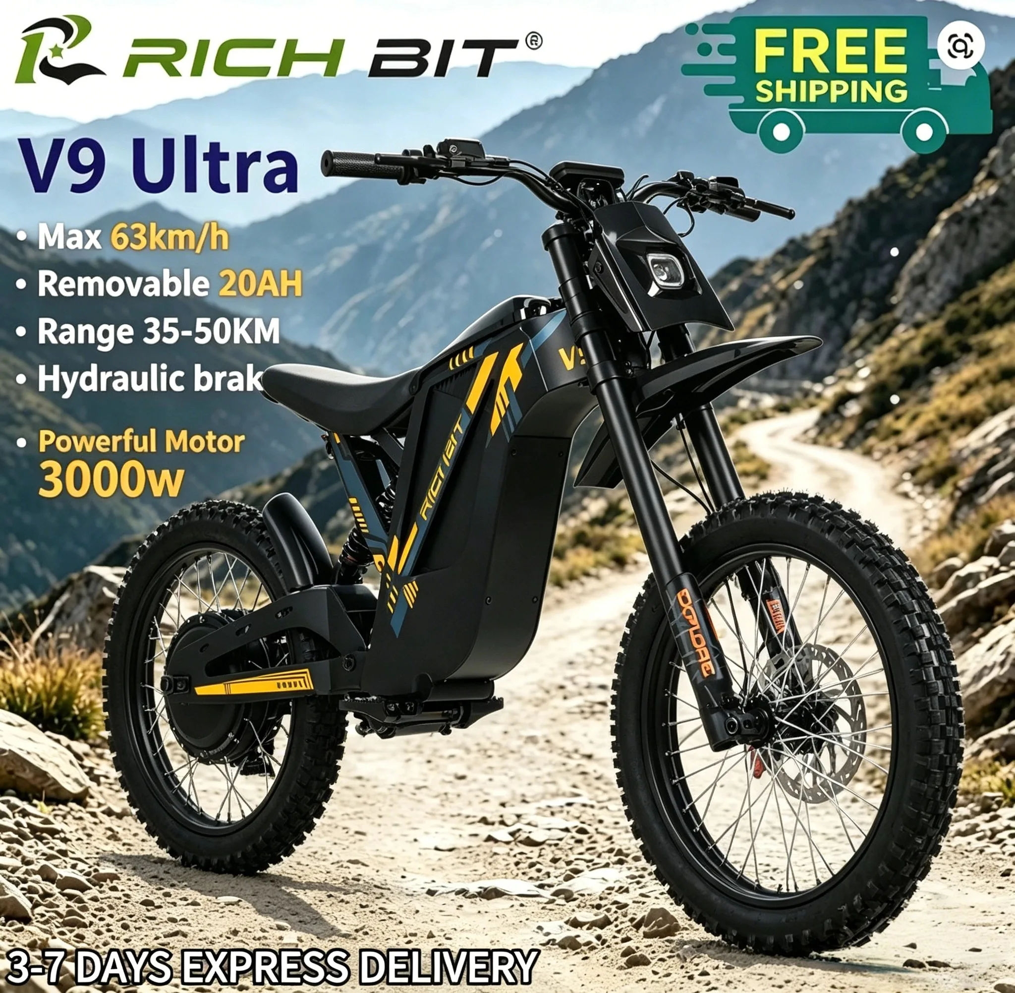 Bicicleta eléctrica todoterreno V9 48V 20Ah — imagen 1