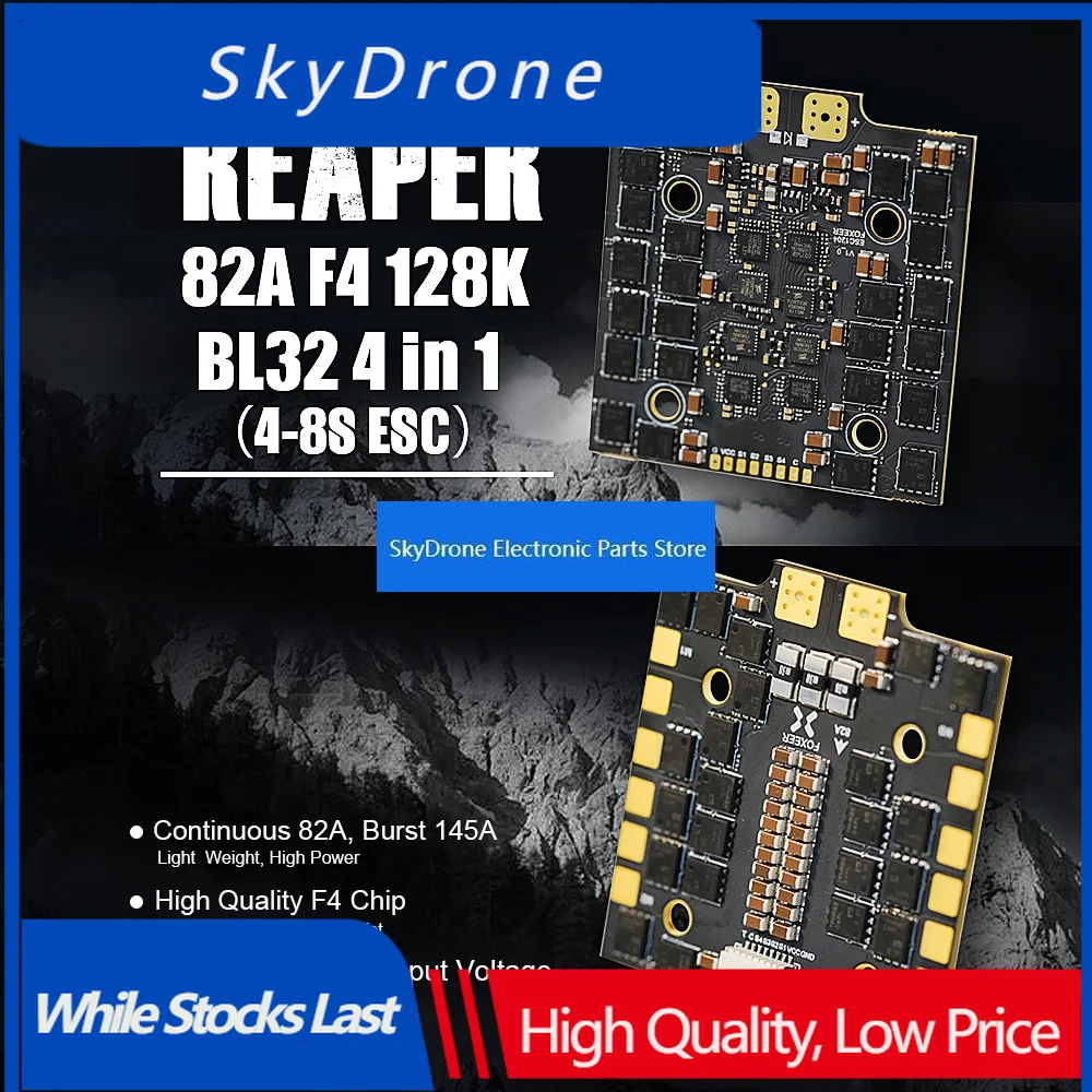 SkyDElFOXEER Reaper V2 82A ESC F4 128K BLHeli32 4in1 4-8S Lipo 30.5x30.5mm Mounting Holes For RC FPV Freestyle