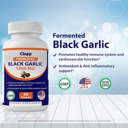 Vitamin Fermented Black Garlic Extract 1000mg 60 capsules - Non GMO, gluten free - Antioxidants and cholesterol support