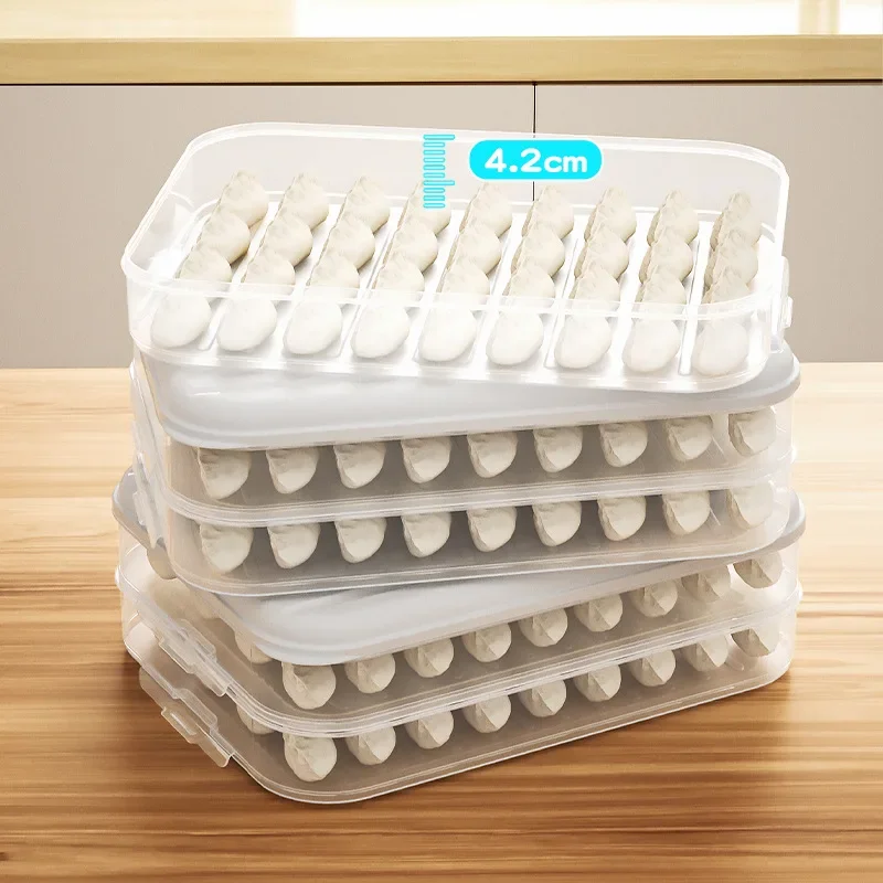 Multilayer Dumpling Box Household Food Egg Frozen Box Wonton Fresh-Keeping Organizers Quick Freezing Refrigerator Storage Box