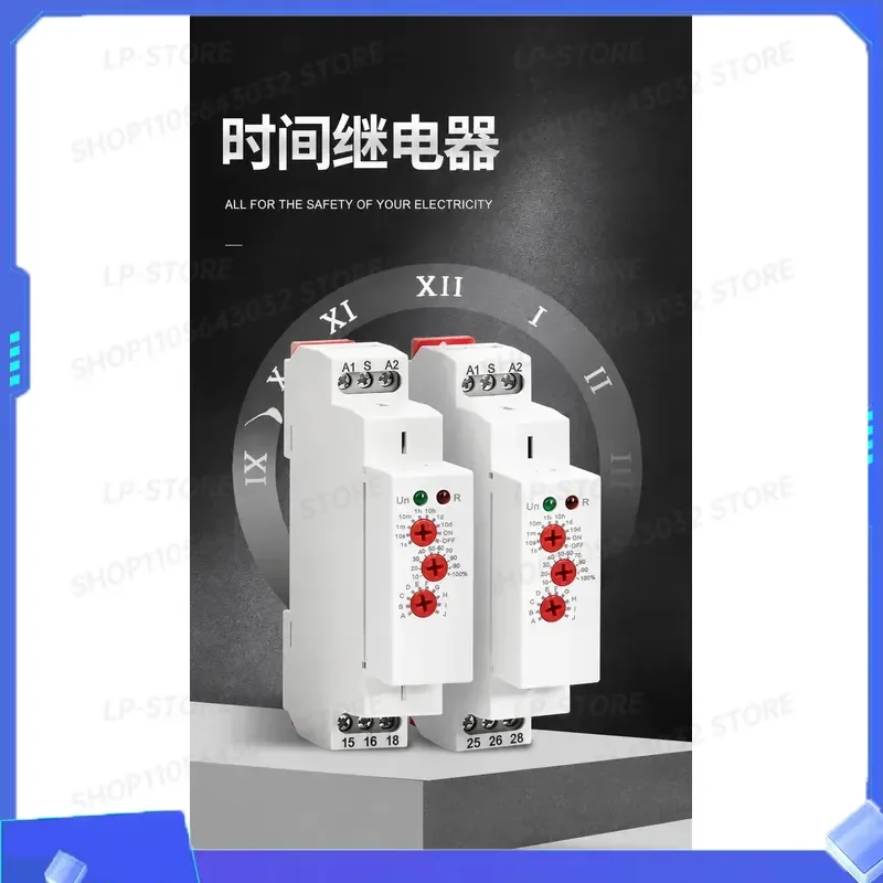 for GRT8-M Multifunctional Time Relay AC 220V Power-on Trigger Delay Disconnect DC24V Controller