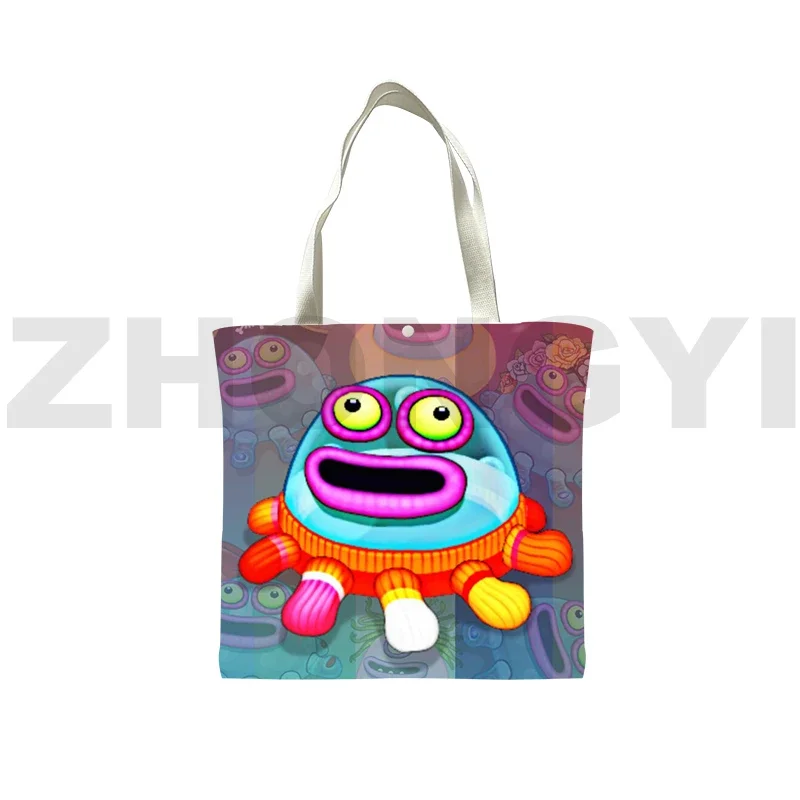 New Game My Singing Monsters 3D Print Reusable Shopping Bag Harajuku Anime Tote Bag Men Women Cosplay Canvas Bag Supermarket Bag