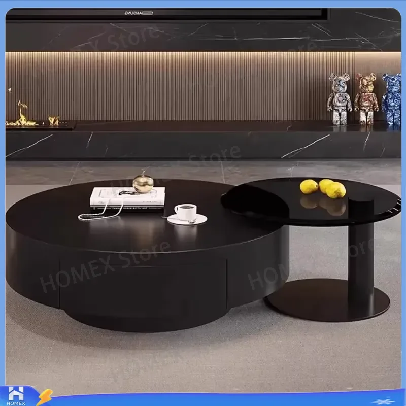 Modern Round Coffee Table Luxury Low Center Table for Living Room Nordic Style Cute Home Decor Furniture Salon Basse