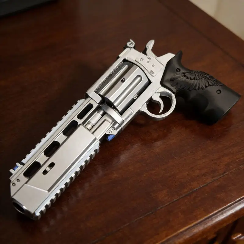 Resident Evil 9 Requiem 1/3 Non-Firing Silver Revolver Leon Gun Model Toy Cosplay Pistol Prop Desktop Display Ornament Game Gift view 3