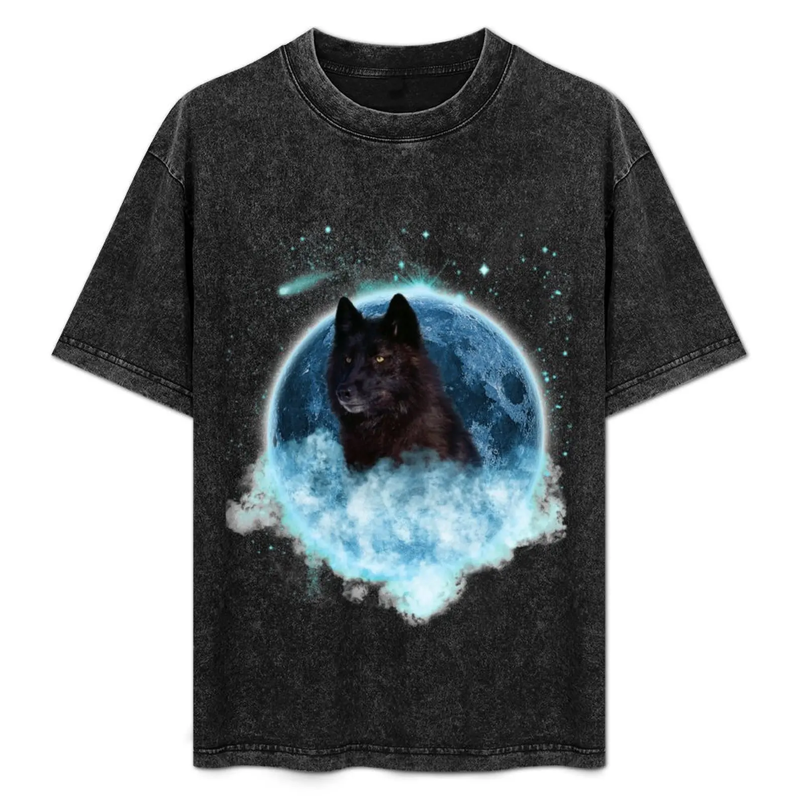 

Black Wolf Blue Moon Dream Catcher T-Shirt printed t shirts for man funny t shirts dark humor T-Shirt