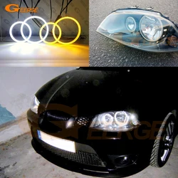 For SEAT IBIZA 6L CORDOBA Facelift 2006 2007 2008 Ultra Bright A/W Switchback Day Light Turn Signal LED Angel Eyes Halo Rings