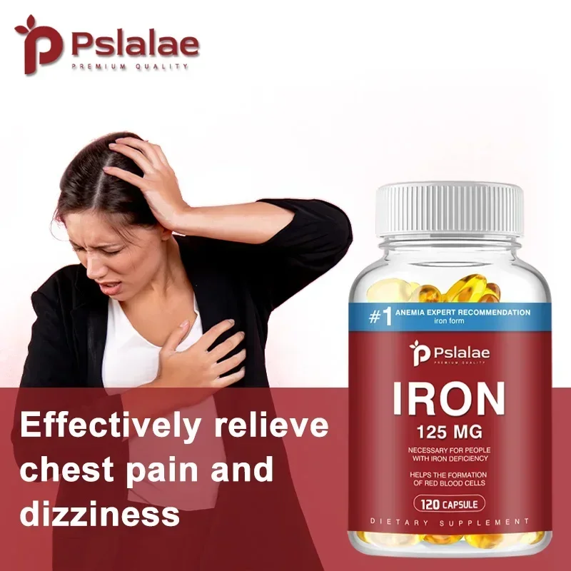 Iron Supplement 125mg - Promotes Red Blood Cell Formation and Metabolism, Dietary Capsule