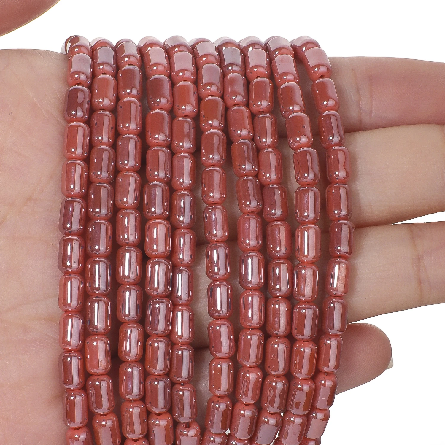 4 x 6 mm bunte zylindrische Porzellan-Kristall-Quarzperlen, glatte, einfarbige Glasperlen für handgefertigte DIY-Armband-Anhänger – Detail 35