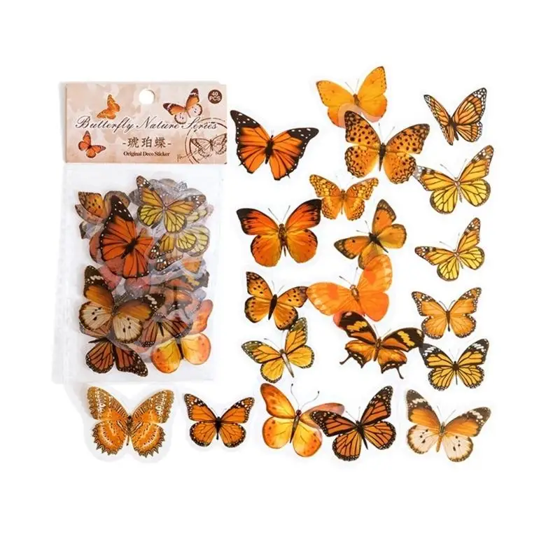 Y1UB 320Pcs Buttery Sticker Adhesive PET Sticker For Journal Phone Guitar Laptop