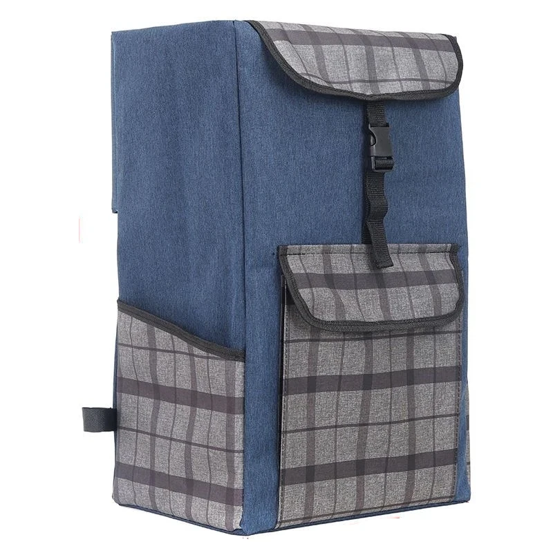 Large Oxford Fabric Shopping Cart Bag - Extra Big Reusable Grocery Trolley Pouch, Replacement Carryall for Wheeled Market Cart