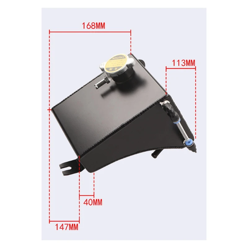 Tanque de água auxiliar do líquido refrigerante do radiador do carro 1.5l pode tanque de água auxiliar para nissan 240sx s13 1989-1994 alumínio