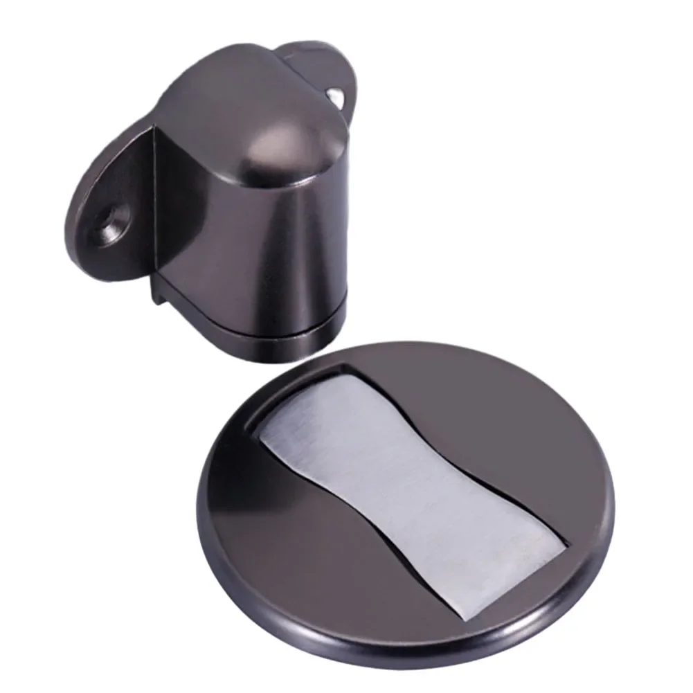 Adjustable Door Stop Magnetic Door Stopper Anti Collision For Bedroom Electroplated Zinc Alloy Rust Proof Easy To Assemble