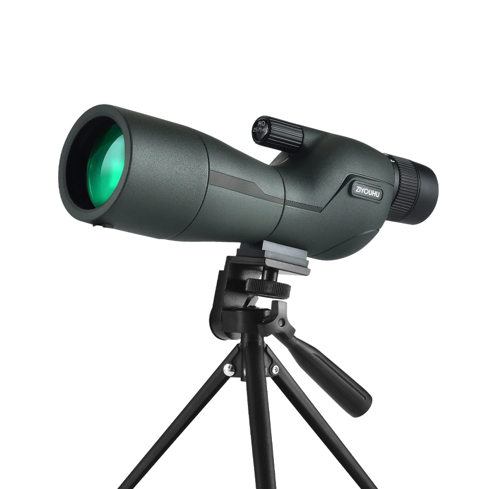 ZIYOUHU 25-75x60 تلسكوب قوي زوومابلي FMC أحادي العين للتخييم تلسكوب فلكي البصر