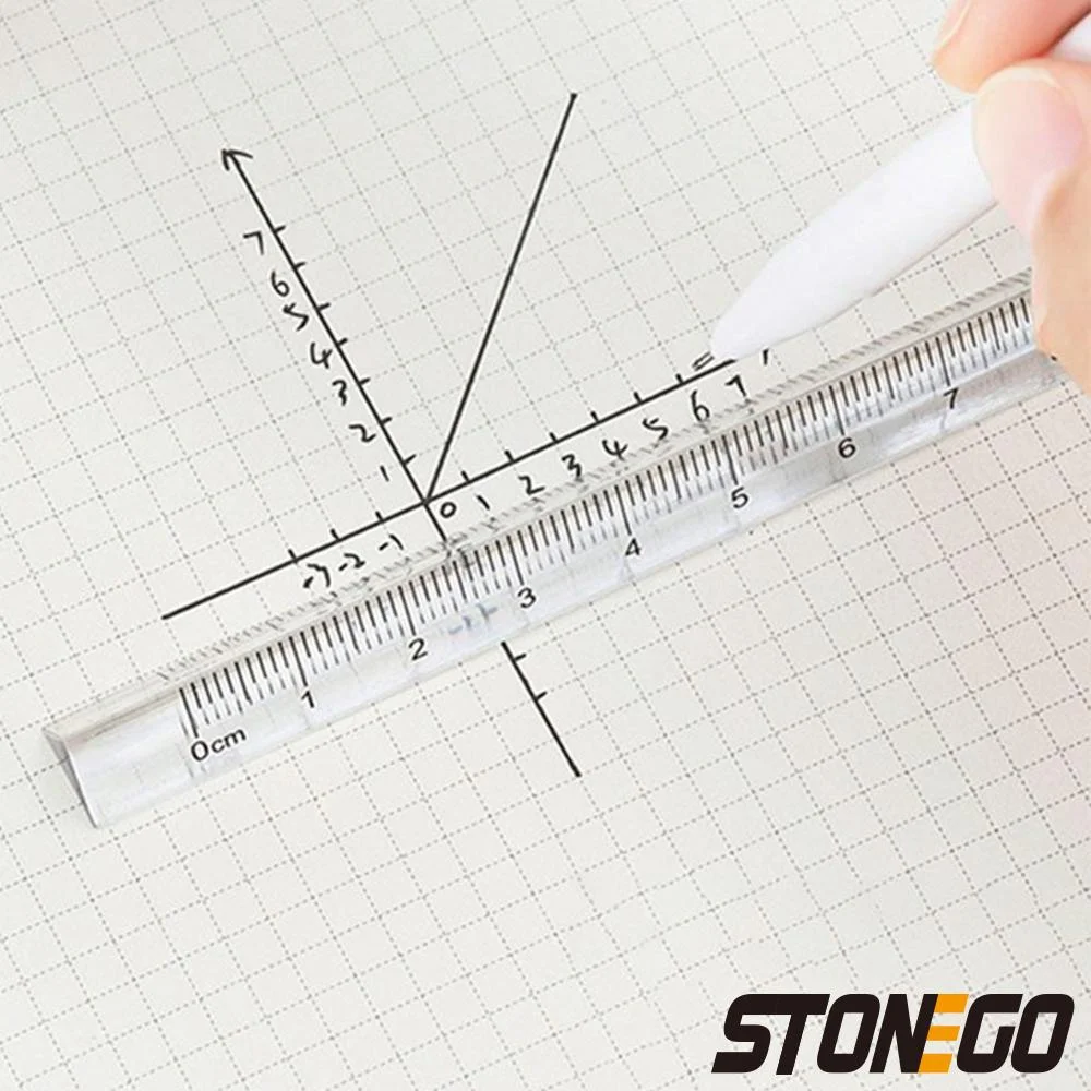 Transparent Triangle Ruler 30cm Double Sided Scale for Drawing Geometry Office School Supplies Plastic