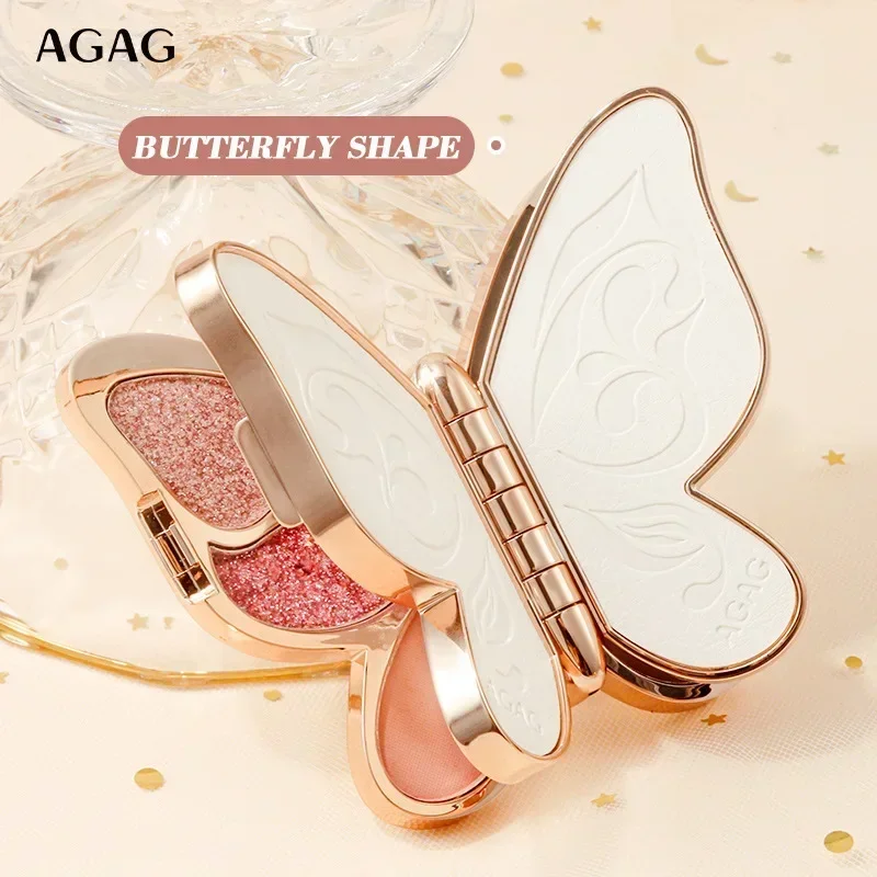 AGAG Butterfly co-04 6-Color Eyeshadow Palette Waterproof Non-Smudging Long-Lasting Powder Makeup for Eyes view 5