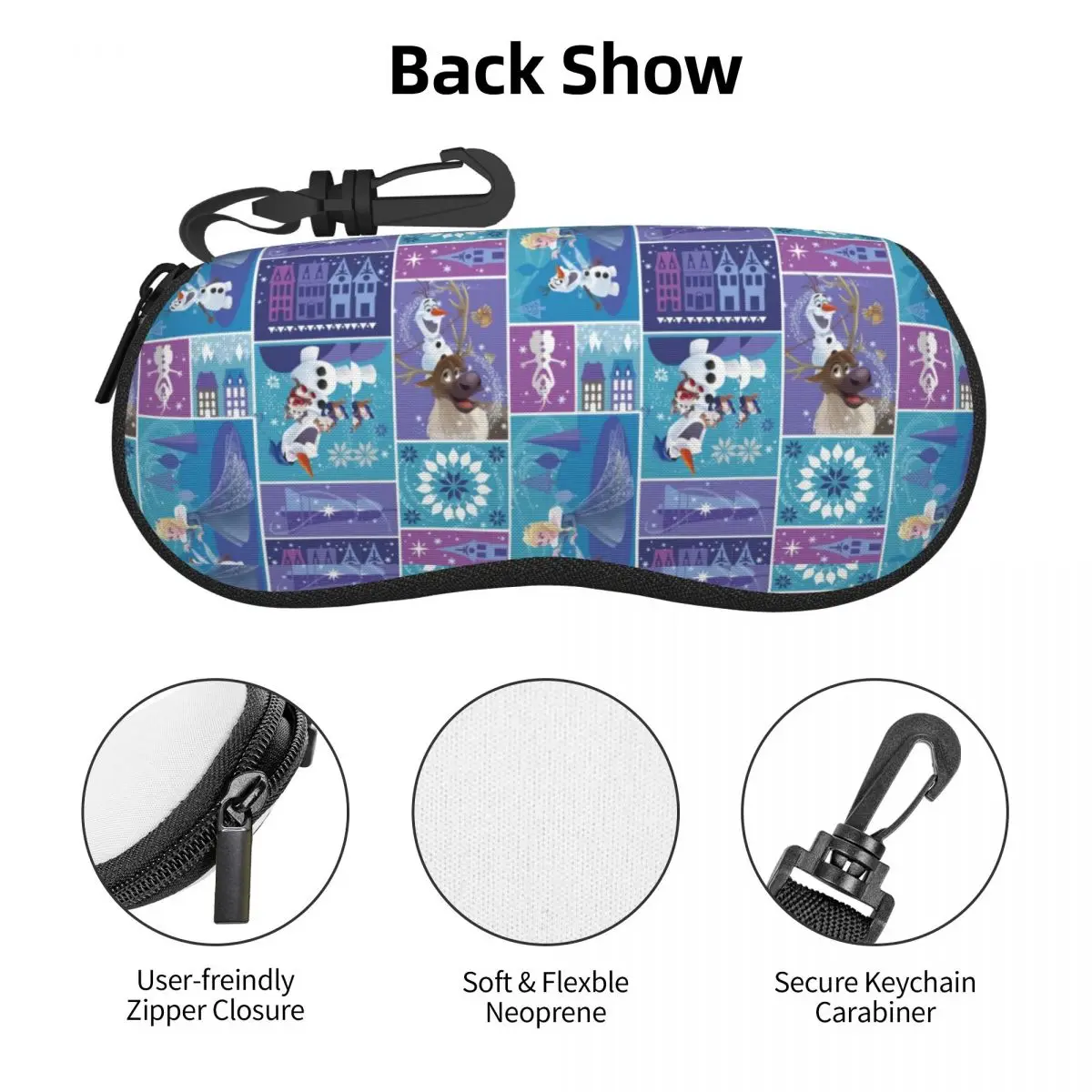 Custom Frozen Glasses Case Portable Olaf Elsa Anna Collage Shell Eyeglasses Case Sunglasses Box