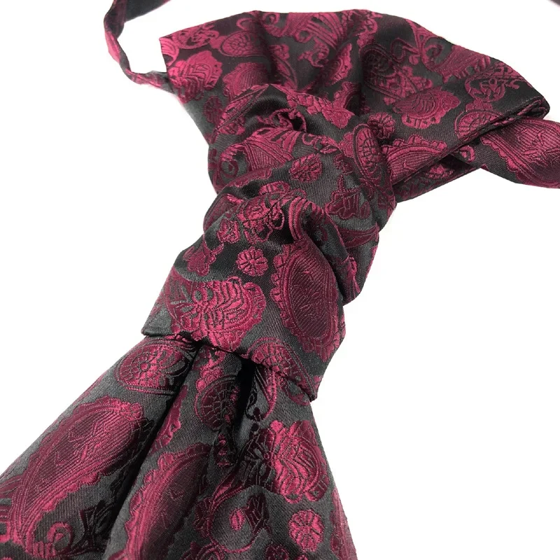 35*12cm Vest Neck Tie Cravat Man\'s Dress Suit Tuxedo Double Hong Kong Knot Tie Neckwear Ascots Gentleman Neckties Party Pre-Tied